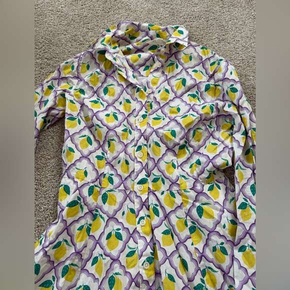 Boden Amy Cotton Midi Shirt Dress-Lavender, Lemon Grove size 4R - Picture 4 of 5